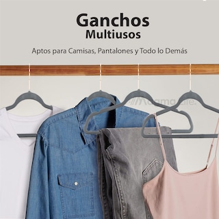 Foto 5 | Ganchos de Terciopelo Magma Life Grises Giratorios 50 Piezas