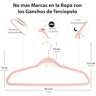 Foto 2 | Ganchos de Terciopelo Magma Life Rosa Giratorios 50 Piezas