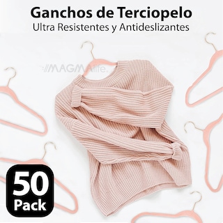 Foto 4 | Ganchos de Terciopelo Magma Life Rosa Giratorios 50 Piezas