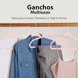 Foto 5 | Ganchos de Terciopelo Magma Life Rosa Giratorios 50 Piezas