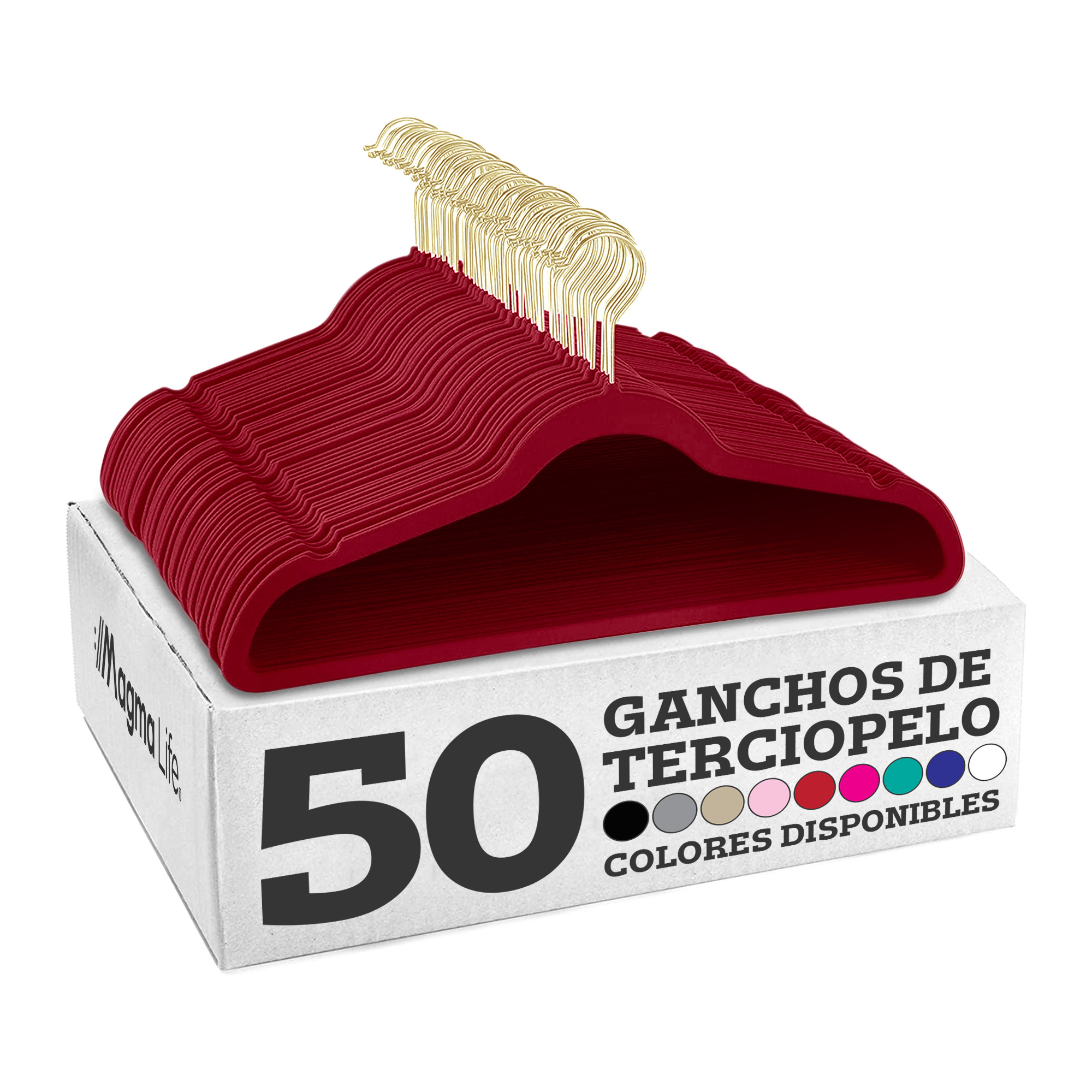 Ganchos de Terciopelo Magma Life Vino Giratorios 50 Piezas