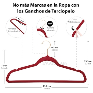 Foto 2 | Ganchos de Terciopelo Magma Life Vino Giratorios 50 Piezas