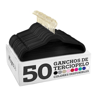 Foto 1 | Ganchos de Terciopelo Magma Life Negros Giratorios 50 Piezas