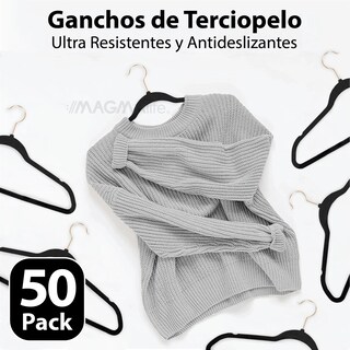 Foto 4 | Ganchos de Terciopelo Magma Life Negros Giratorios 50 Piezas
