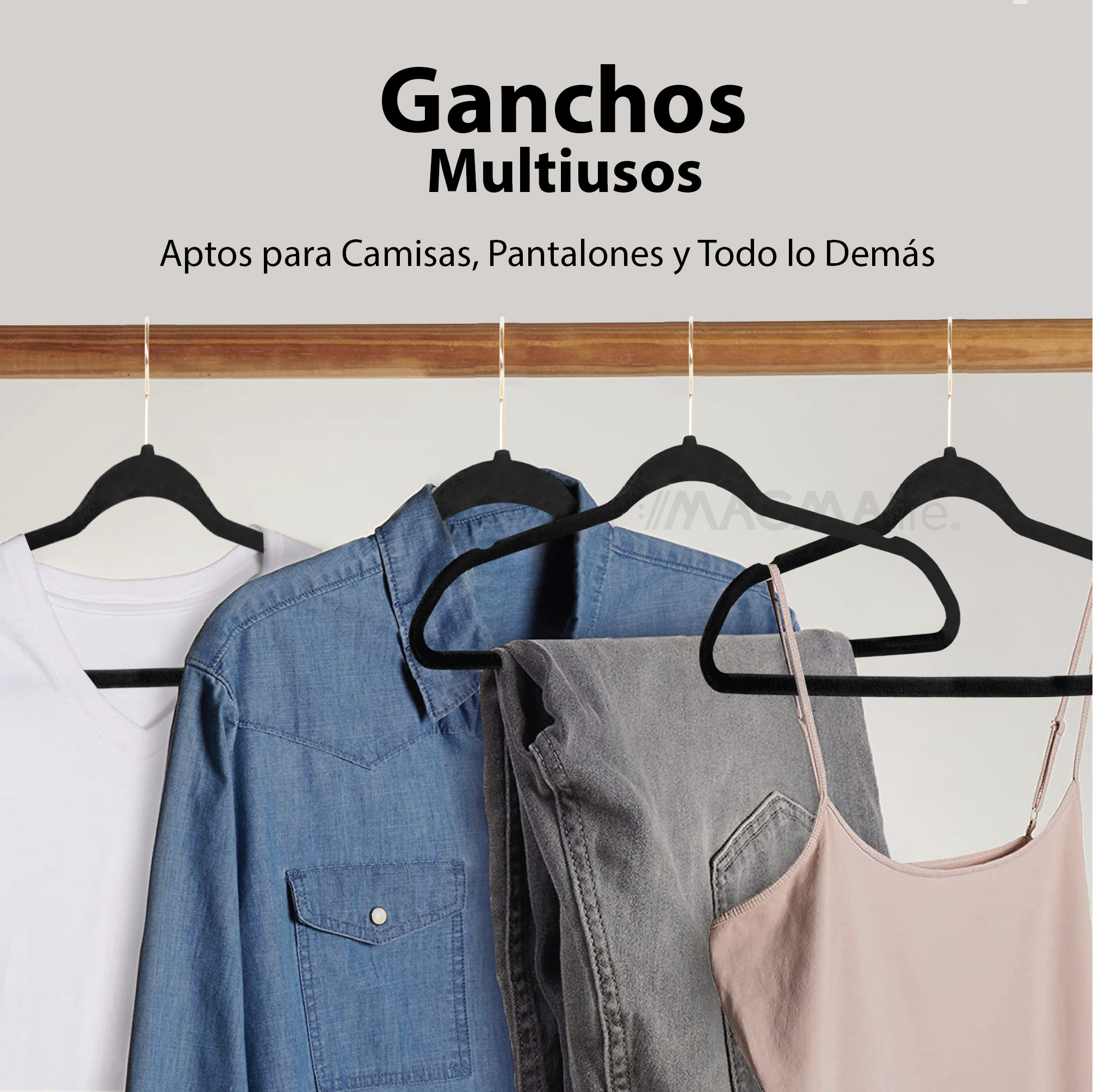 Foto 6 pulgar | Ganchos de Terciopelo Magma Life Negros Giratorios 50 Piezas