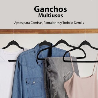 Foto 5 | Ganchos de Terciopelo Magma Life Negros Giratorios 50 Piezas