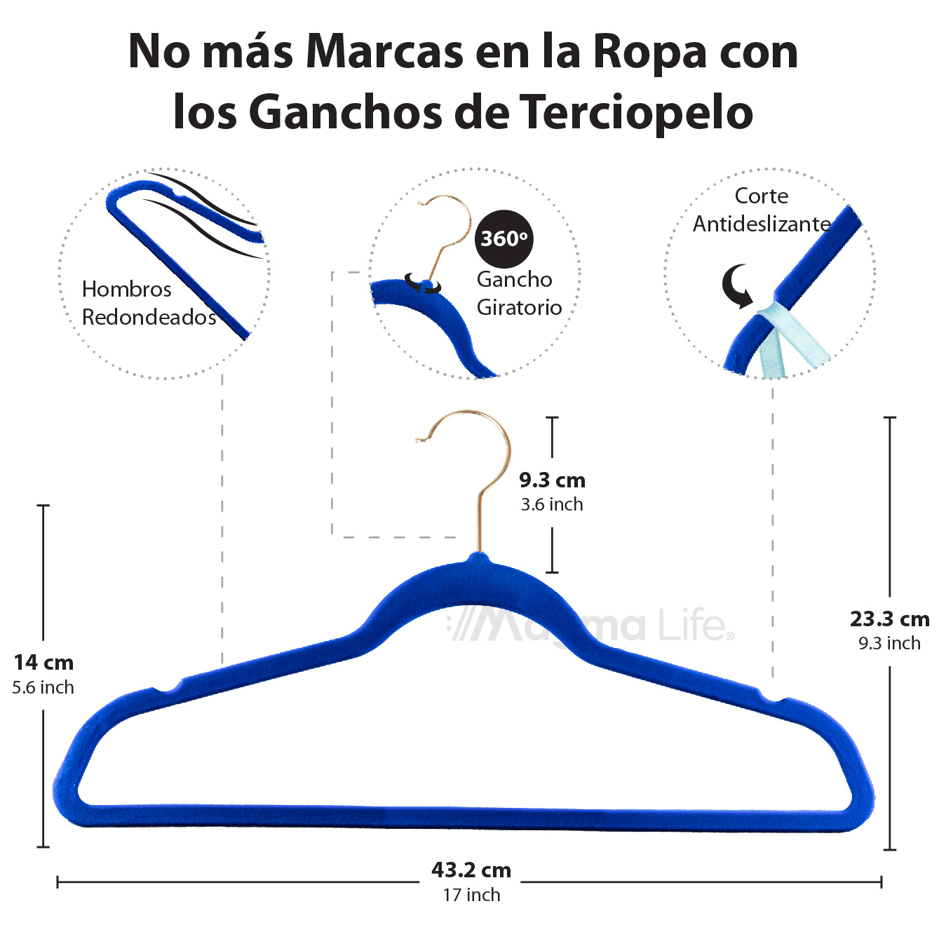 Foto 3 pulgar | Magmalife 50 Ganchos Para Ropa De Terciopelo Gancho Dorado Giratorio De 360 Grados  Antideslizantes