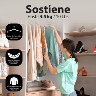 Foto 3 | Magmalife 50 Ganchos Para Ropa De Terciopelo Gancho Dorado Giratorio De 360 Grados Antideslizantes