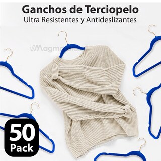 Foto 4 | Magmalife 50 Ganchos Para Ropa De Terciopelo Gancho Dorado Giratorio De 360 Grados Antideslizantes