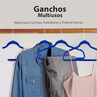 Foto 5 | Magmalife 50 Ganchos Para Ropa De Terciopelo Gancho Dorado Giratorio De 360 Grados Antideslizantes