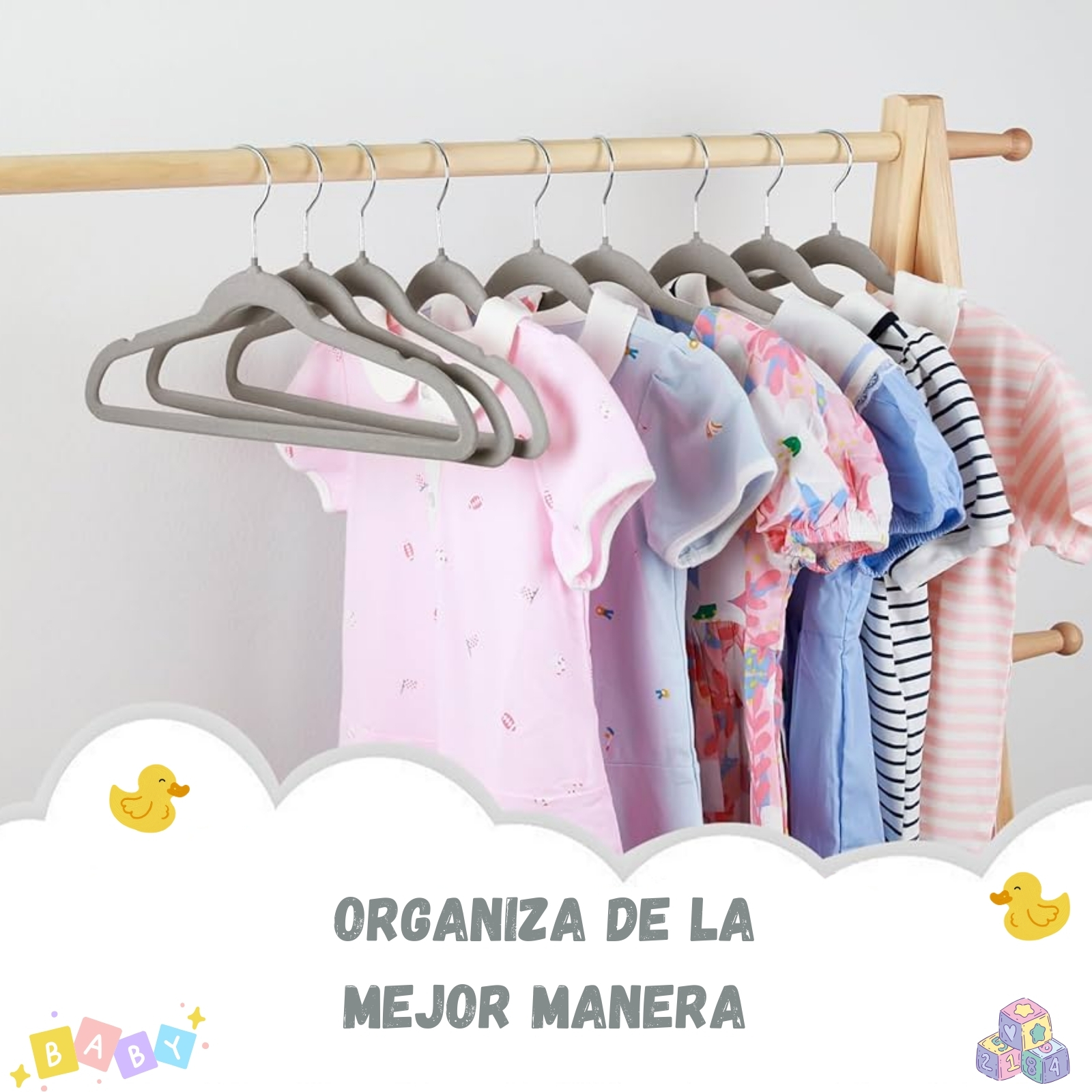 Foto 4 pulgar | 20 Ganchos Para Ropa Infantil De Terciopelo Premium Zomilux, Perchas Antideslizantes Con Gancho Giratorio 360°, Gris