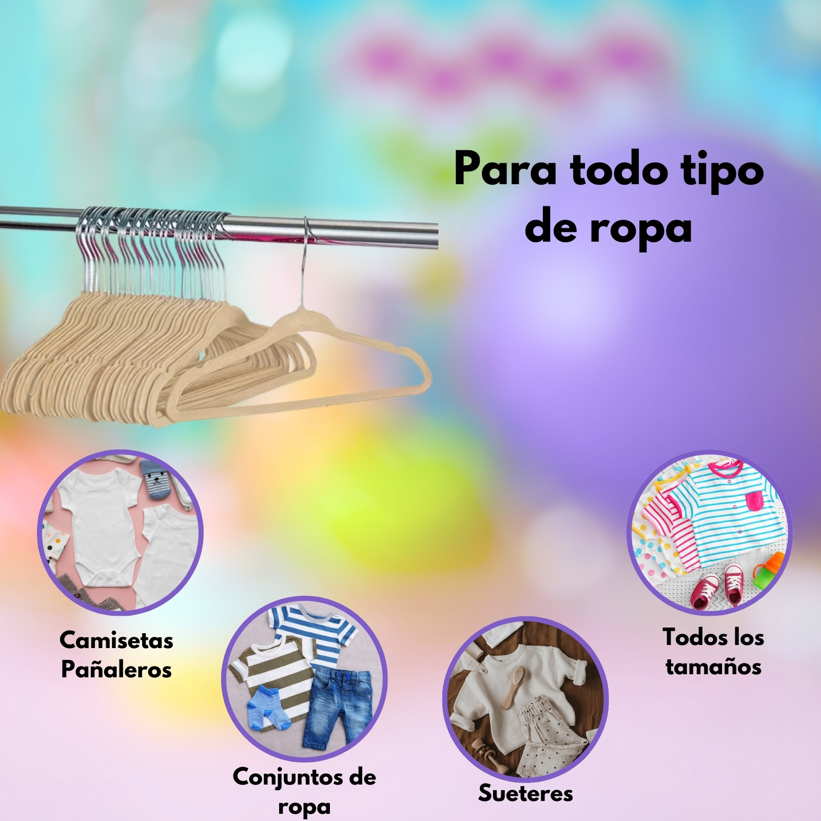 Foto 6 pulgar | 20 Ganchos Para Ropa Infantil De Terciopelo Premium Zomilux, Perchas Antideslizantes Con Gancho Giratorio 360°, Beige