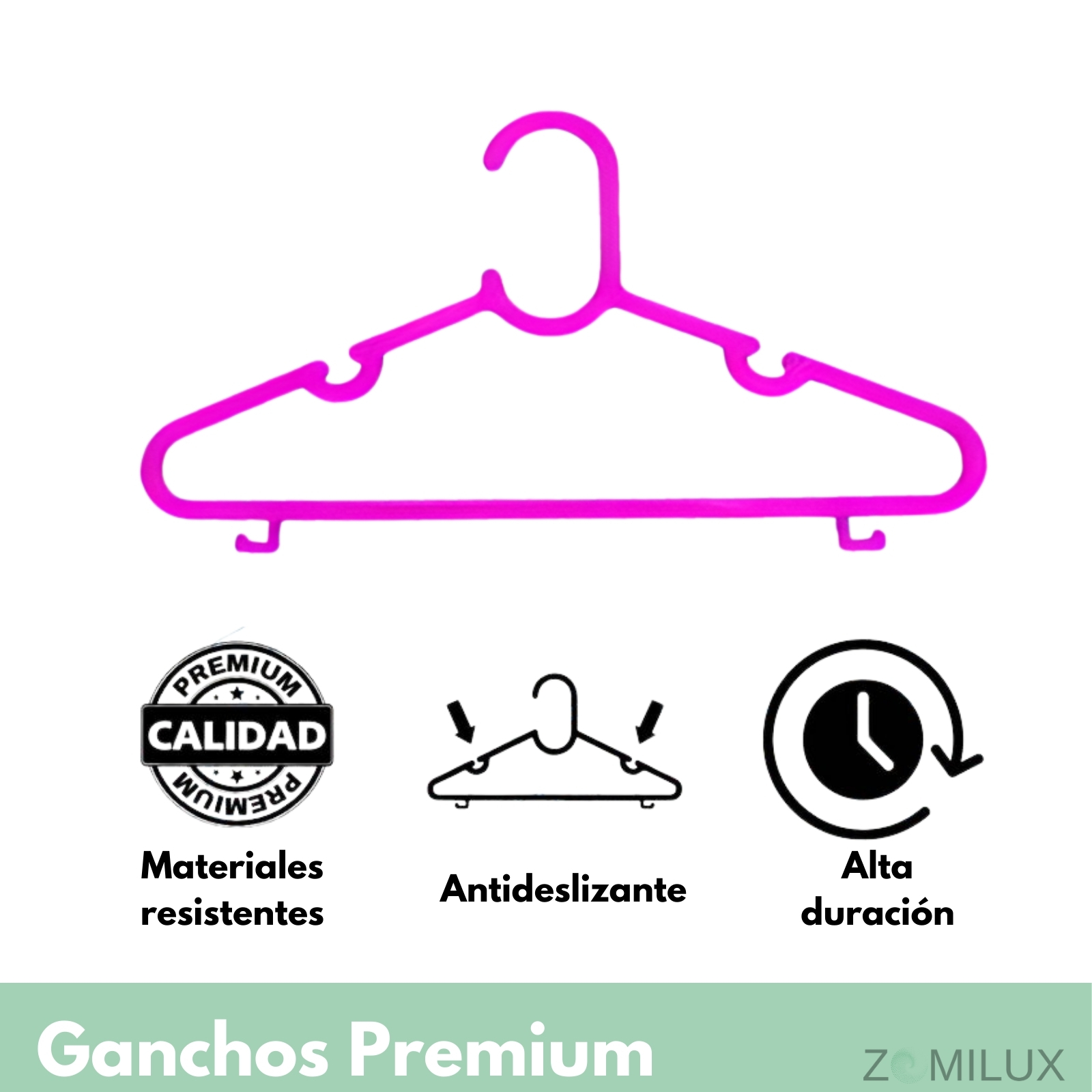 Foto 7 pulgar | 50 Ganchos Para Ropa Infantil De Plástico Premium Zomilux, Perchas De Niña Antideslizantes, Resistentes Y Durables, Ro