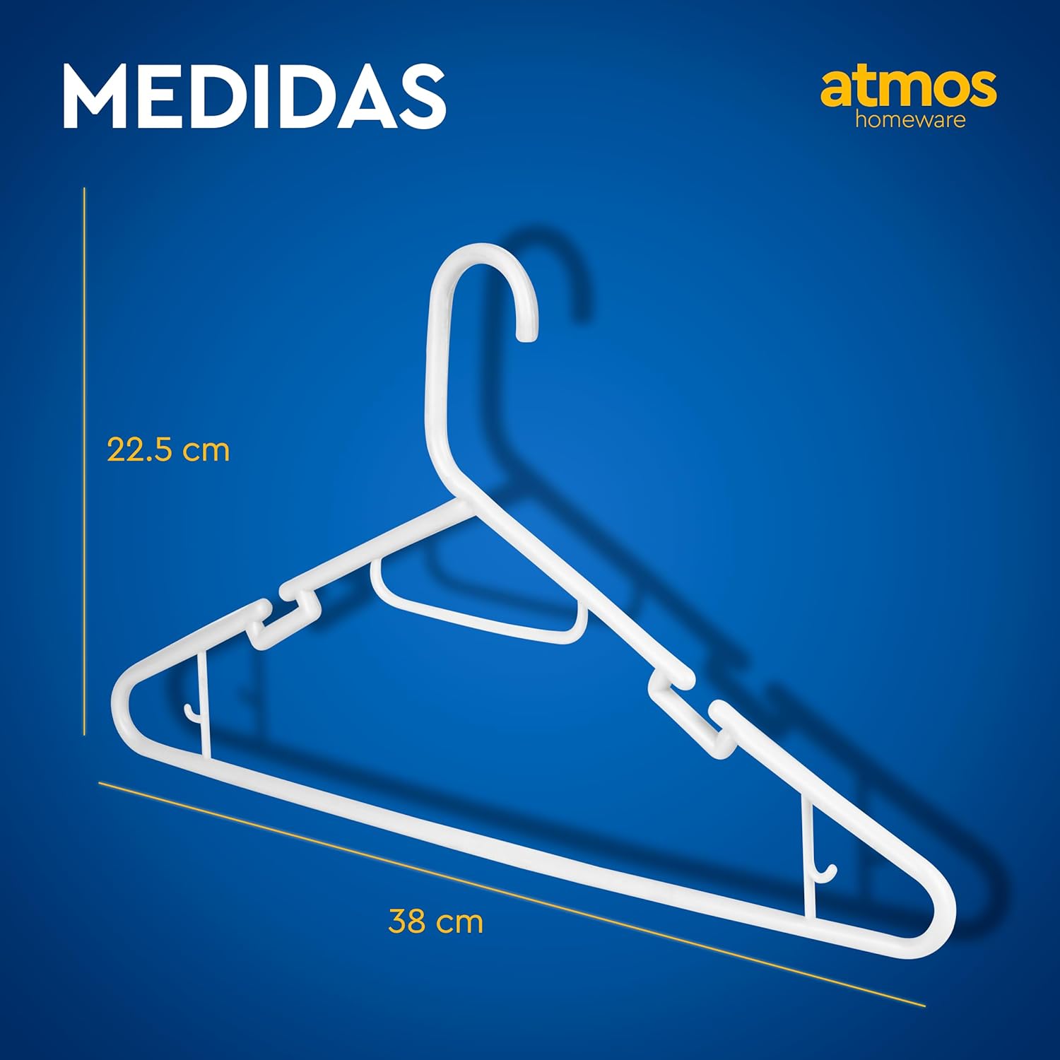 Foto 7 | Ganchos de Ropa Atmos Homeware Blancos 40 Piezas