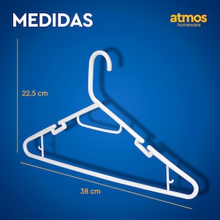 Foto 7 | Ganchos de Ropa Atmos Homeware Blancos 40 Piezas
