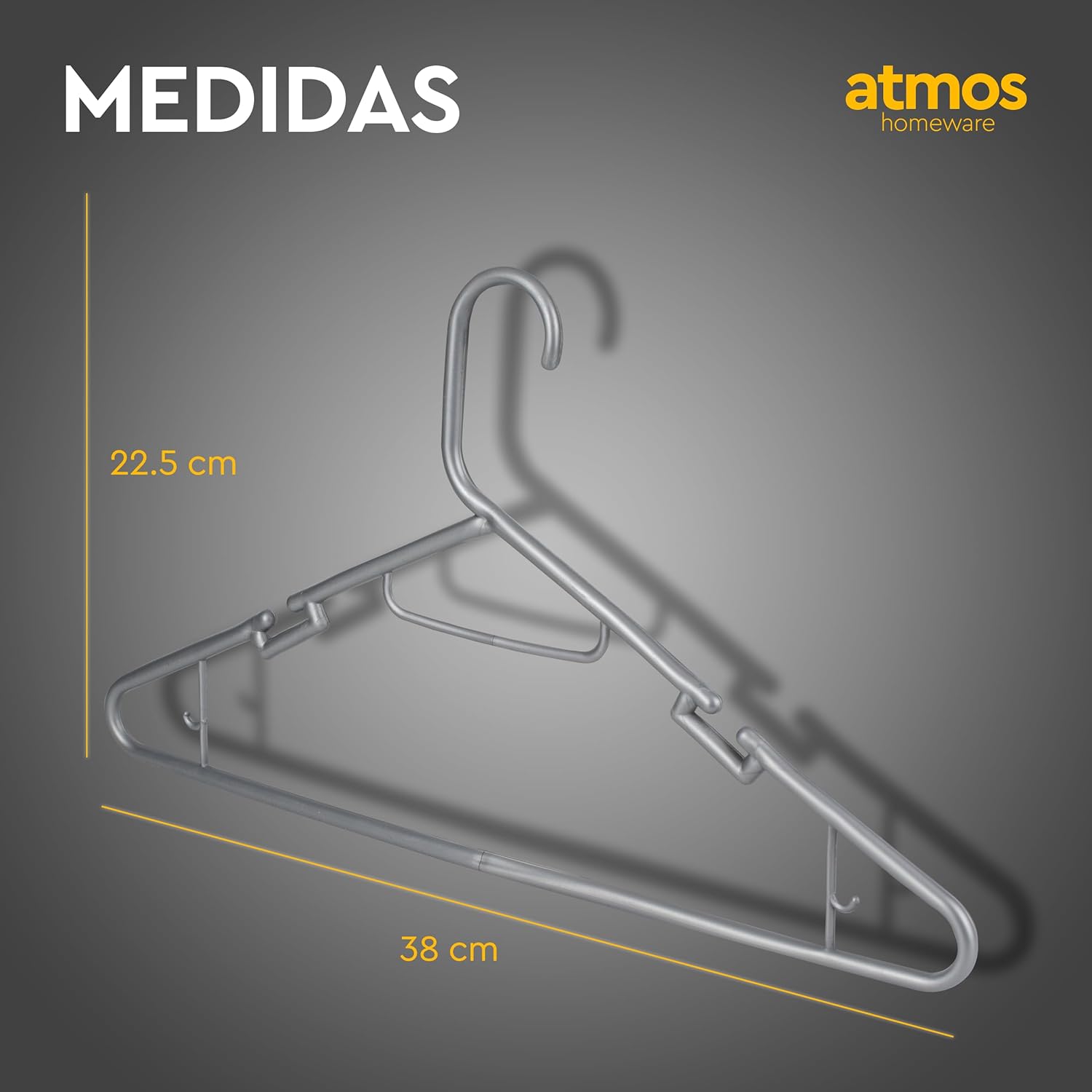 Foto 7 | Ganchos de Ropa Atmos Homeware Plateados 20 Piezas