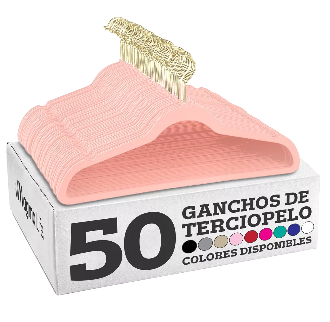 Ganchos para Ropa Magma Life Rosas 50 Piezas