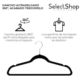 Foto 2 | Ganchos de Ropa Selectshop Negros 50 Piezas