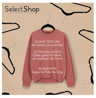Foto 4 | Ganchos de Ropa Selectshop Negros 50 Piezas