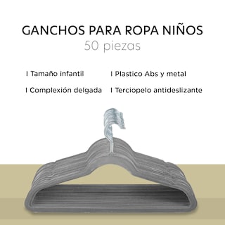 Foto 3 | Set de 50 Ganchos para Ropa Terciopelo Infantil