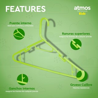 Foto 2 | Ganchos Para Ropa De Niños | Ganchos Para Colgar Ropa De Niño, Niña Y Bebé | Gruesos Y Duraderos | Paquete De 20