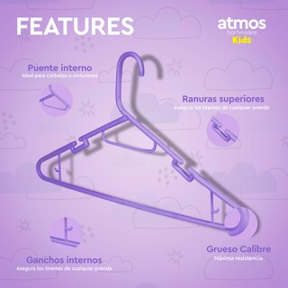 Foto 2 | Ganchos Para Ropa De Niños | Ganchos Para Colgar Ropa De Niño, Niña Y Bebé | Gruesos Y Duraderos | Paquete De 2