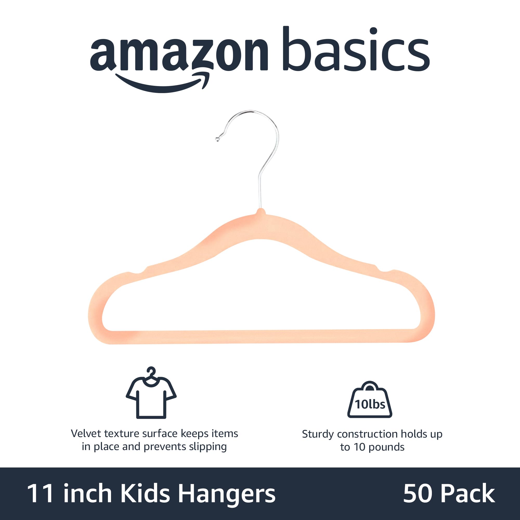 Foto 3 pulgar | Perchas Antideslizantes Amazon Basics De Terciopelo Para Niños, Paquete De 50 - Venta Internacional.