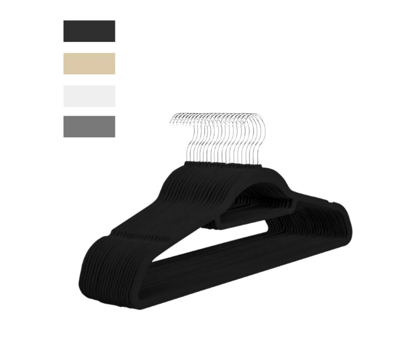 Foto 2 pulgar | Ganchos Para Ropa Hogar Resistes Elegantes Paquete 50 Pz Color Negro Wünd