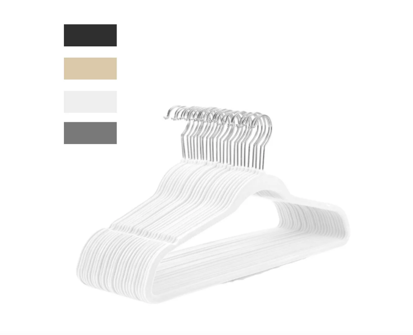 Ganchos Para Ropa Hogar Resistes Elegantes Paquete 50 Pz Color Blanco Wünd