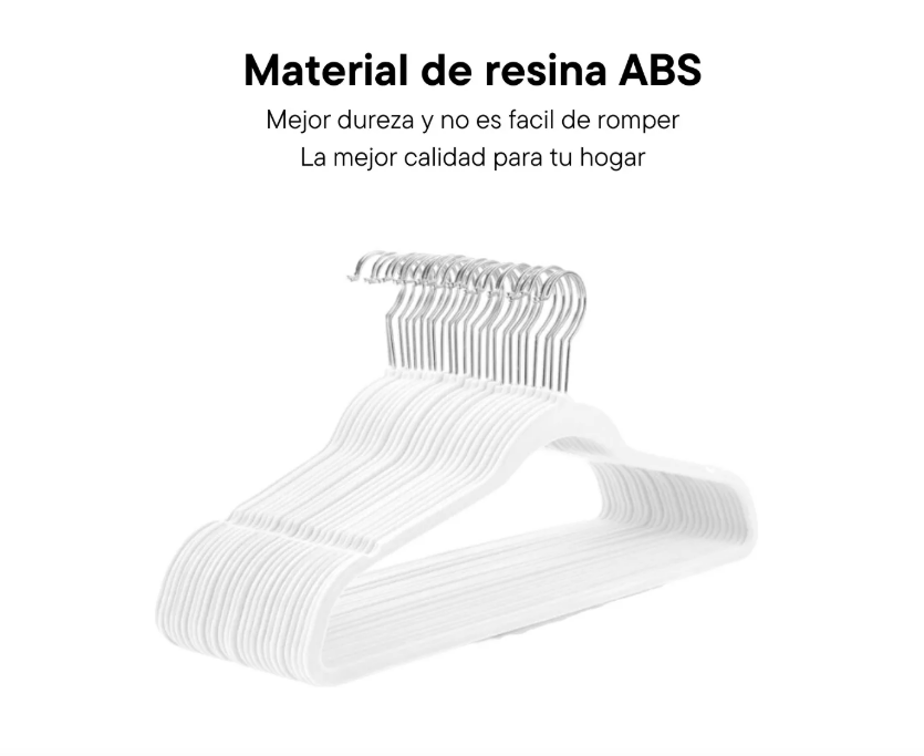 Foto 4 pulgar | Ganchos Para Ropa Hogar Resistes Elegantes Paquete 50 Pz Color Blanco Wünd