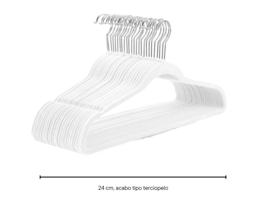 Foto 5 pulgar | Ganchos Para Ropa Hogar Resistes Elegantes Paquete 50 Pz Color Blanco Wünd