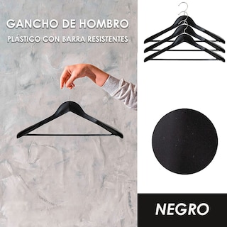 Foto 5 | Pack De 25 Ganchos De Hombro Jauz Improvement Color Negro De Plástico Con Barra Resistentes