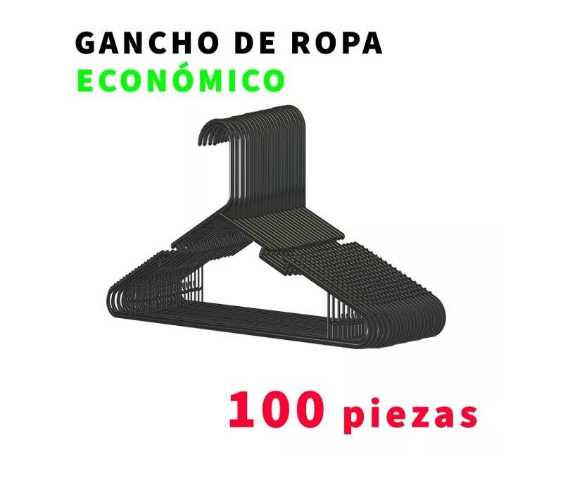 Foto 5 pulgar | 100 Ganchos Para Ropa Económicos Resistentes Y Duraderos Color Negro Wünd