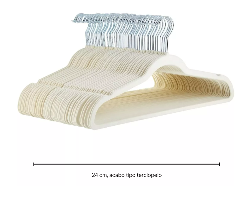 Foto 5 pulgar | Ganchos Para Ropa Hogar Resistes Elegantes Paquete 50 Pz Color Beige Wünd