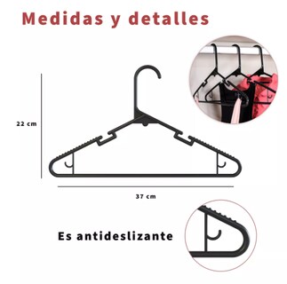 Foto 2 | 100 Ganchos Para Ropa Económicos Resistentes Y Duraderos Color Negro