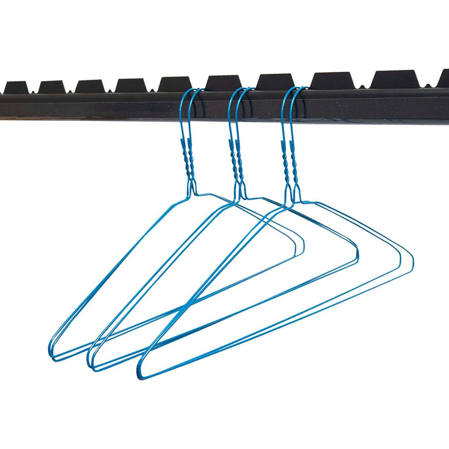 Foto 3 pulgar | Pack 50 Ganchos Jauz Improvement De Alambre Color Azul Resistencia Y Organización Para Tu Ropa (j0286)
