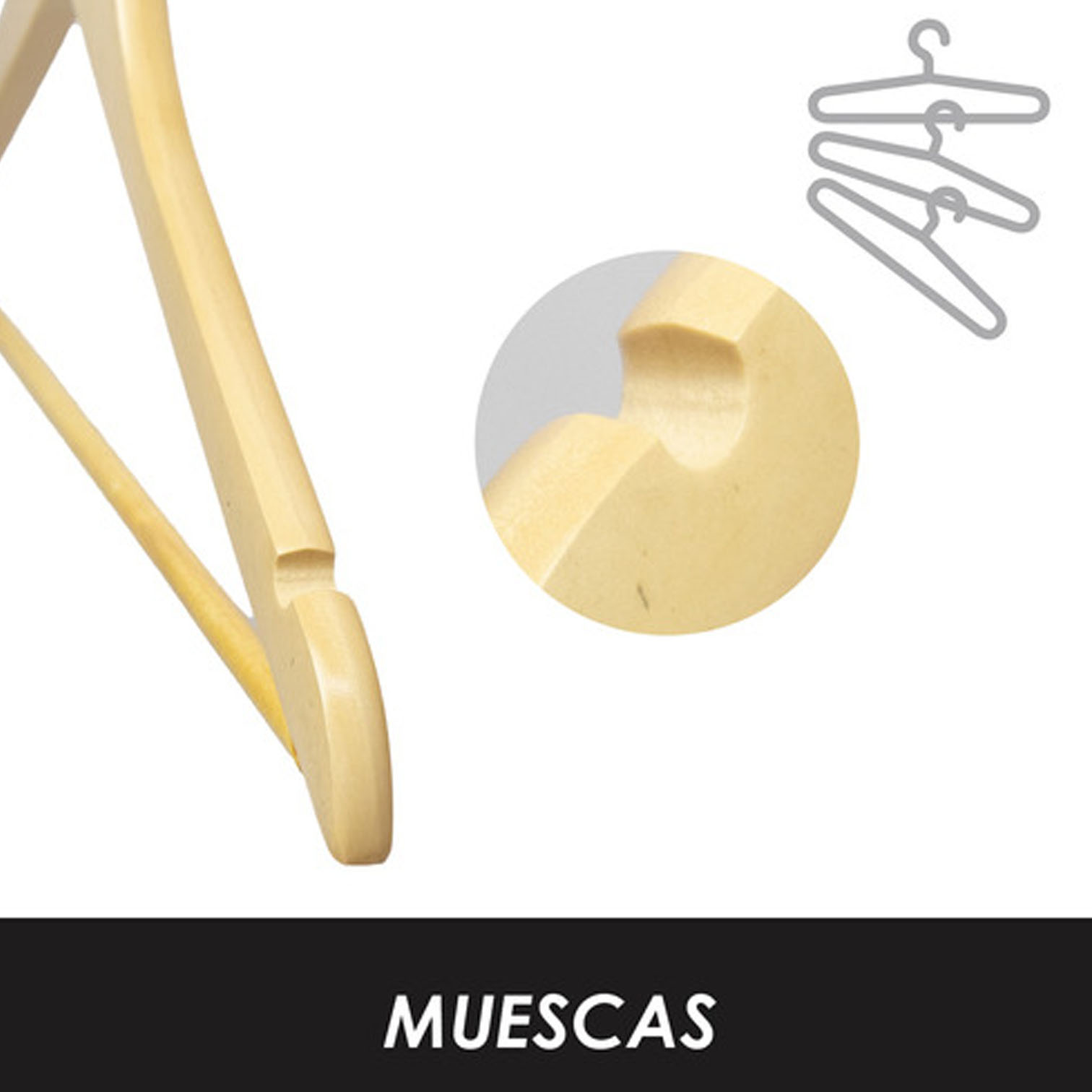 Foto 3 | Pack 50 Ganchos Jauz Improvement Color Natural Ideal Para Organizar Tu Ropa  (j0279)
