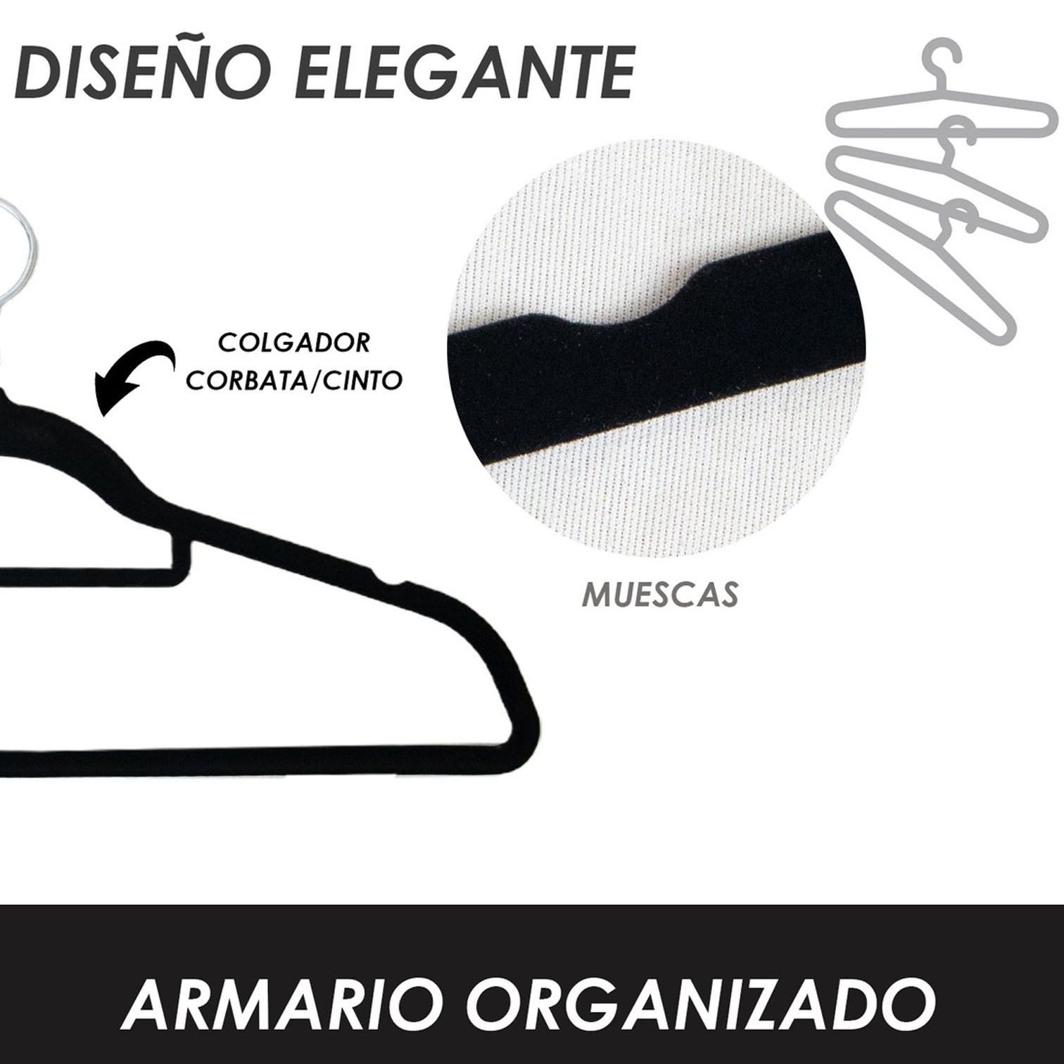 Foto 4 pulgar | Pack 20 Ganchos Jauz Improvement De Terciopelo Color Negro (j0291)