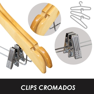 Foto 3 | Pack 50 Ganchos Jauz Improvement De Madera Con Barra Y Clips (j0281)
