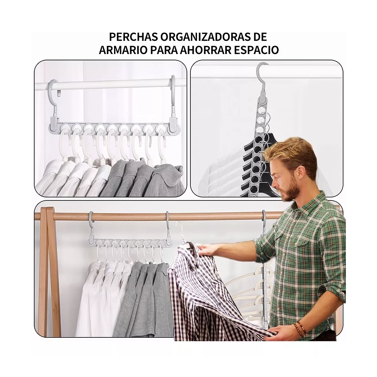Foto 4 pulgar | Gancho Para Ropa Múltiple Ahorra Espacio 10 Pcs Eo Safe Imports Esi-17271 Blanco
