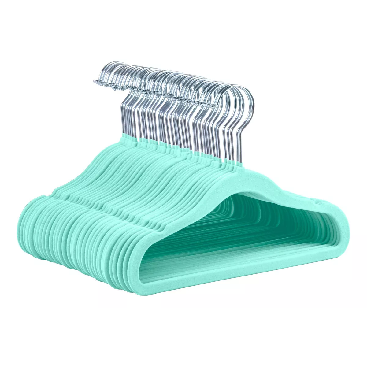 50 Ganchos De Terciopelo Para Ropa De Bebe Antideslizante, Eo Safe Imports Esi-17266 Verde