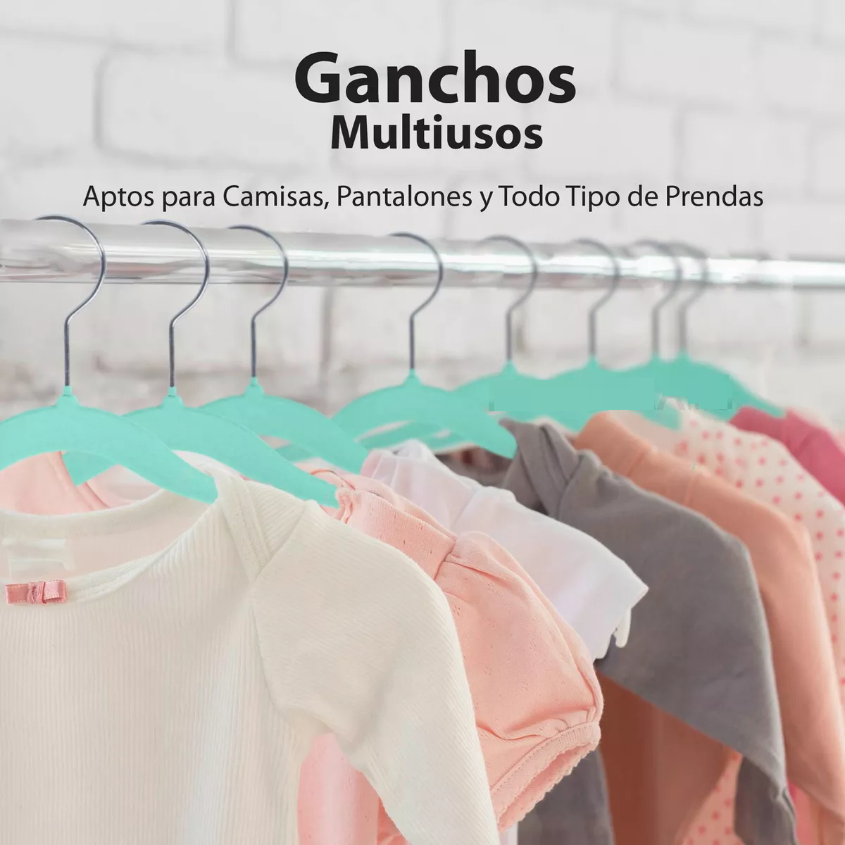 Foto 3 pulgar | 50 Ganchos De Terciopelo Para Ropa De Bebe Antideslizante, Eo Safe Imports Esi-17266 Verde