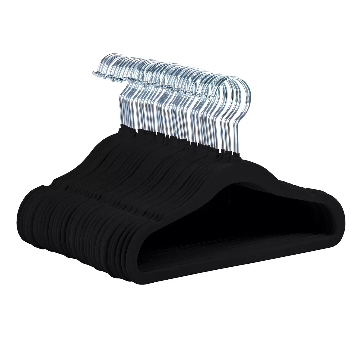 Foto 2 pulgar | 50 Ganchos De Terciopelo Para Ropa De Bebe Antideslizante, Eo Safe Imports Esi-17267 Negro