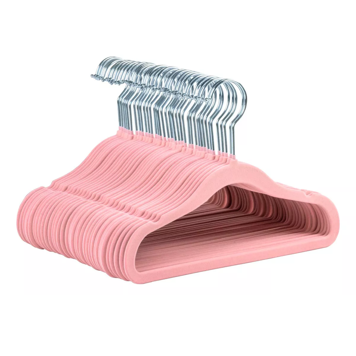 50 Ganchos De Terciopelo Para Ropa De Bebe Eo Safe Imports Esi-17269 Rosa