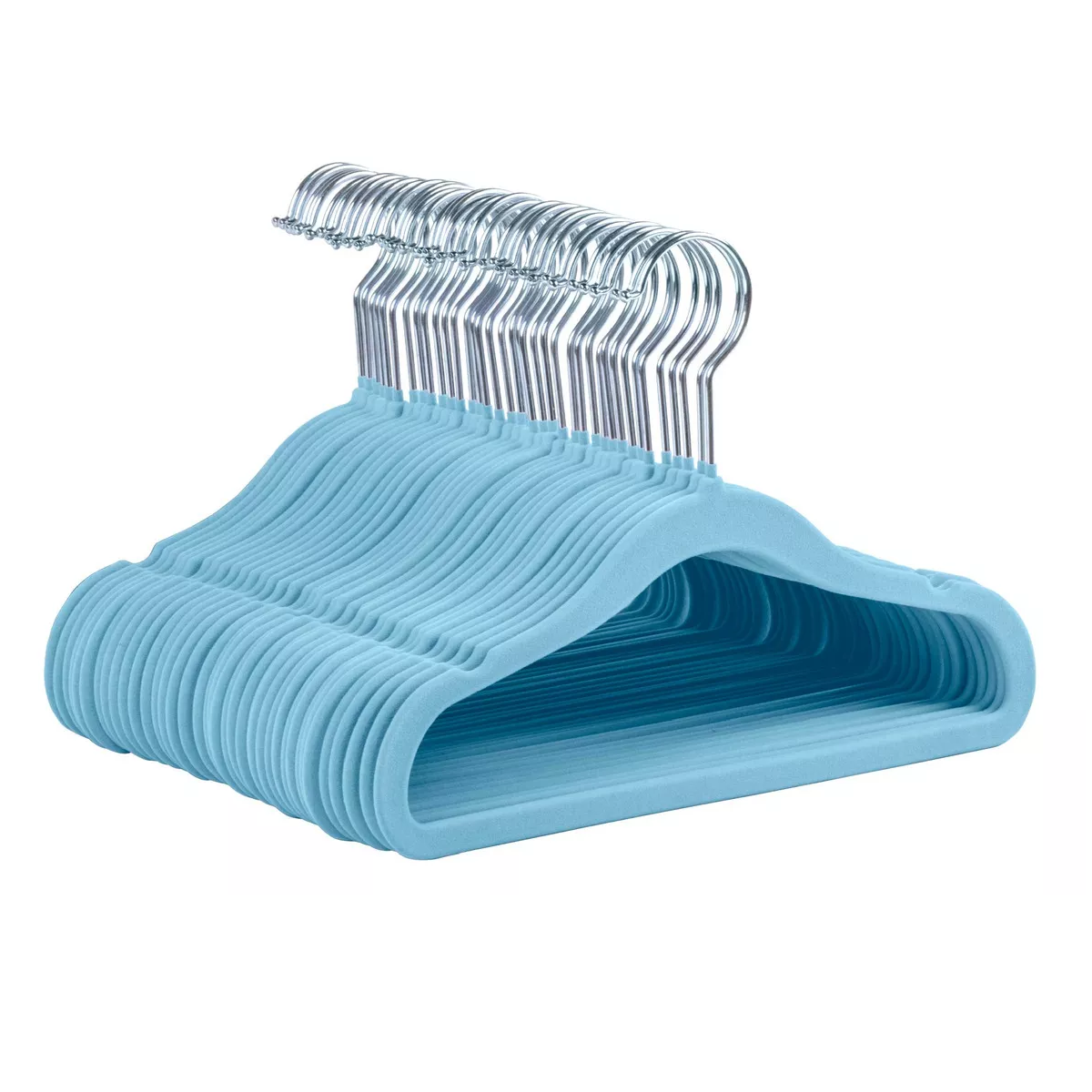 Foto 2 pulgar | Ganchos de Terciopelo Eo Safe Imports Esi-17263 Azules Antideslizantes 50 piezas para Ropa de Bebe