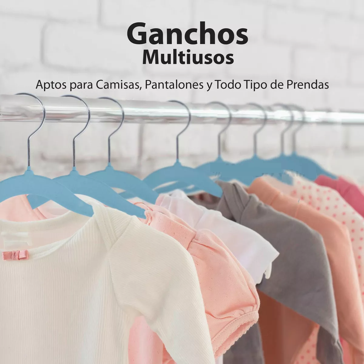Foto 4 pulgar | Ganchos de Terciopelo Eo Safe Imports Esi-17263 Azules Antideslizantes 50 piezas para Ropa de Bebe