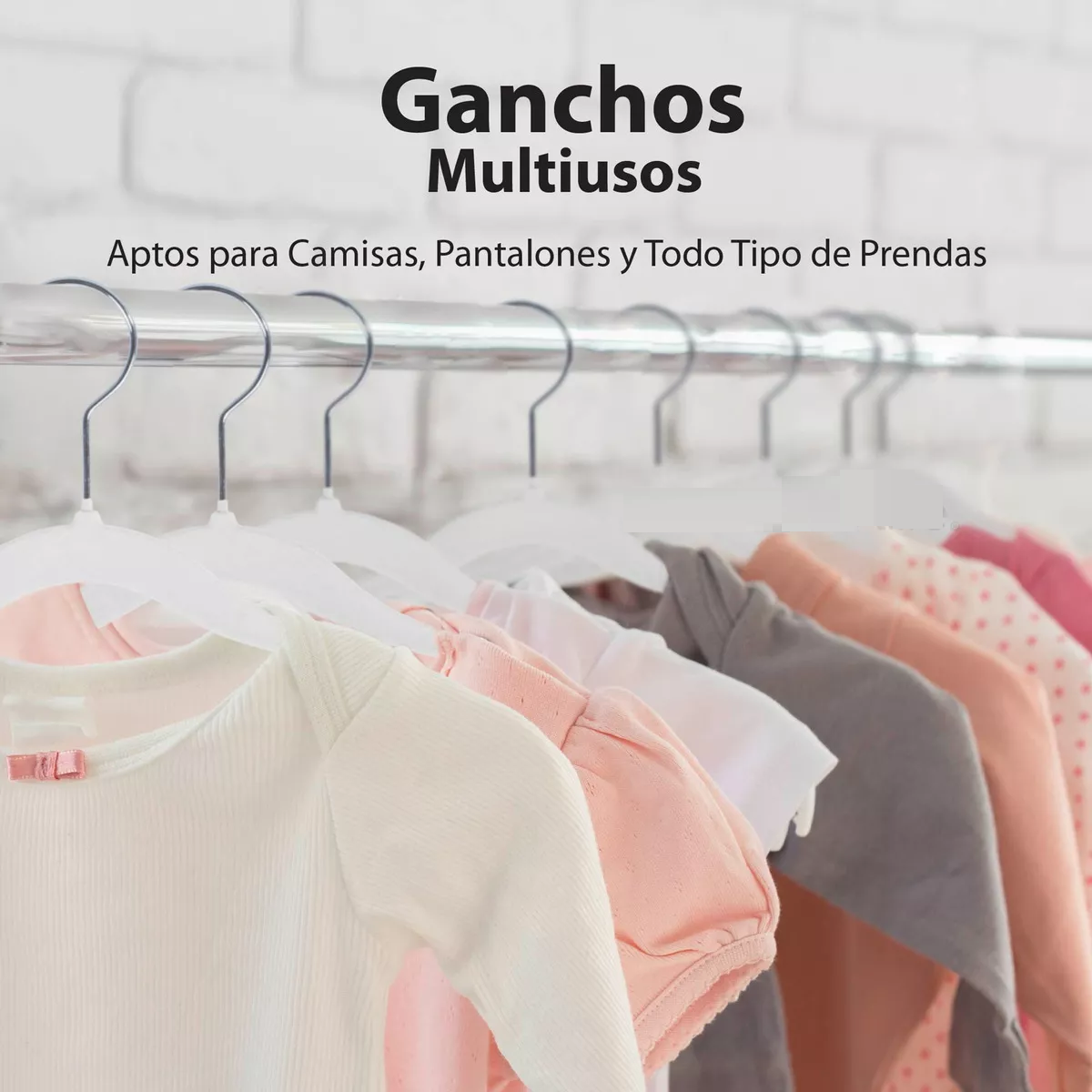 Foto 4 pulgar | 50 Ganchos de Terciopelo para Ropa de Bebe Antideslizante Eo Safe Imports Blanco