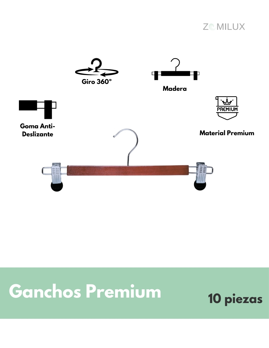 Foto 2 | 10 Ganchos para Pantalones Zomilux