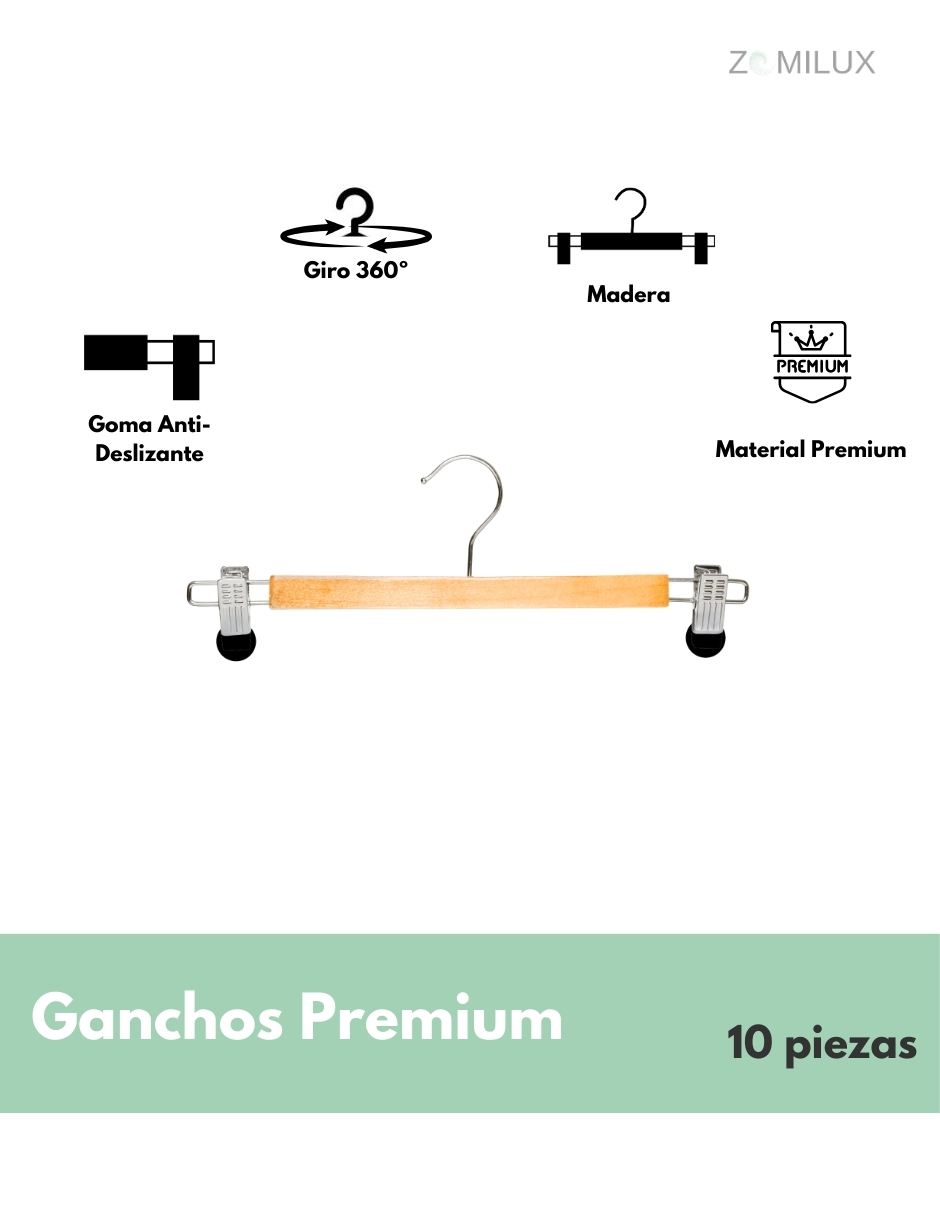 Foto 3 pulgar | 10 Ganchos para Pantalones Zomilux