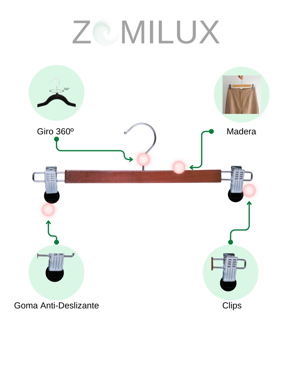 Foto 5 | 40 Ganchos para Pantalones Zomilux